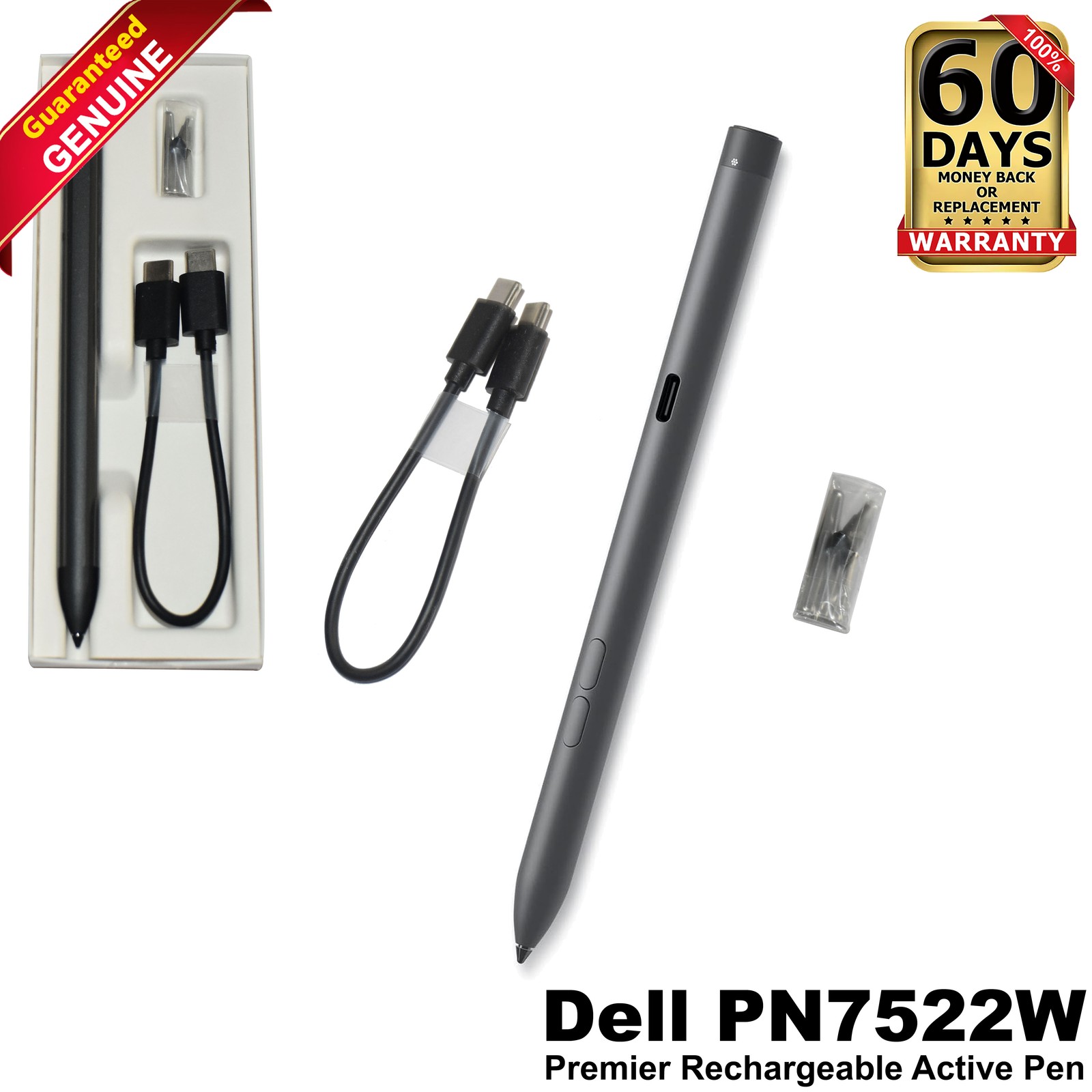 Dell Premier Rechargeable Active Pen PN7522W Bluetooth USB-C Stylus Black JTTKY
