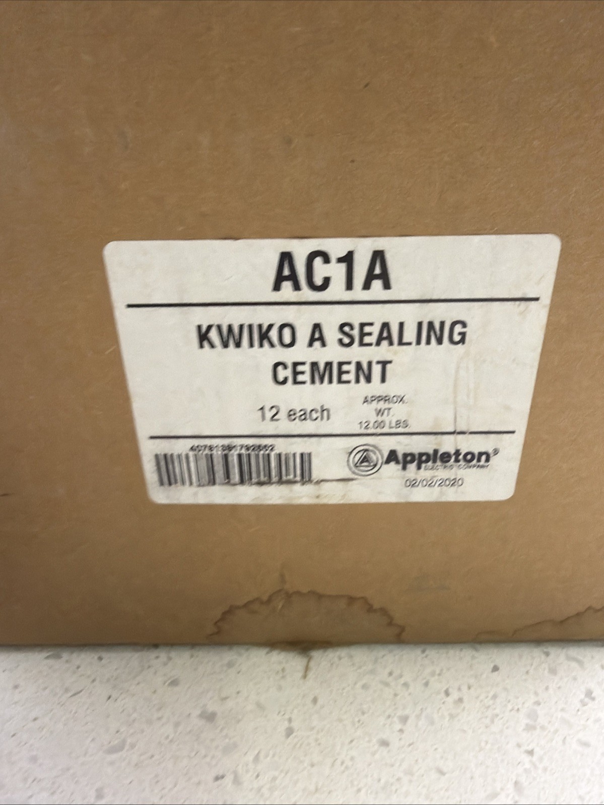 Appleton AC1A Kwiko® A Sealing Cement And Filler PK1 1Lbs Each Can Qty12