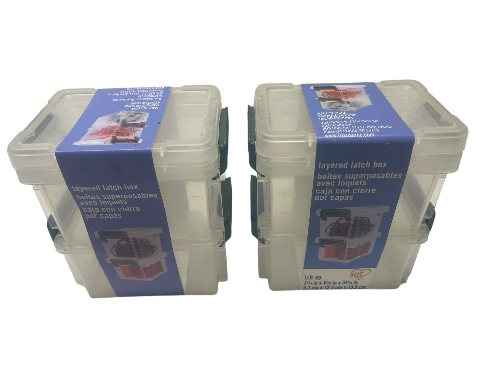 2 Packs Of 2 Vintage NOS IRIS Layered Latch Box LLB-8D 3 1/4”x 4 7/8”x 5 5/16”