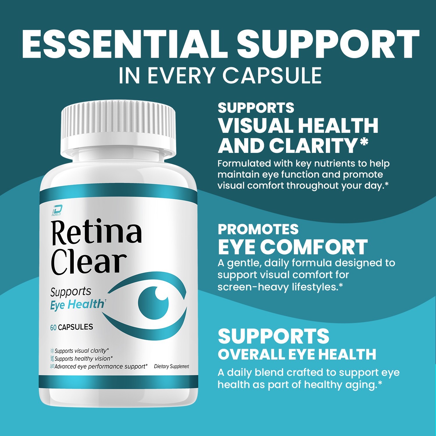 (5 Pack) Retina Clear Eye Support Supplement – RetinaClear Capsules Eye Vitamins