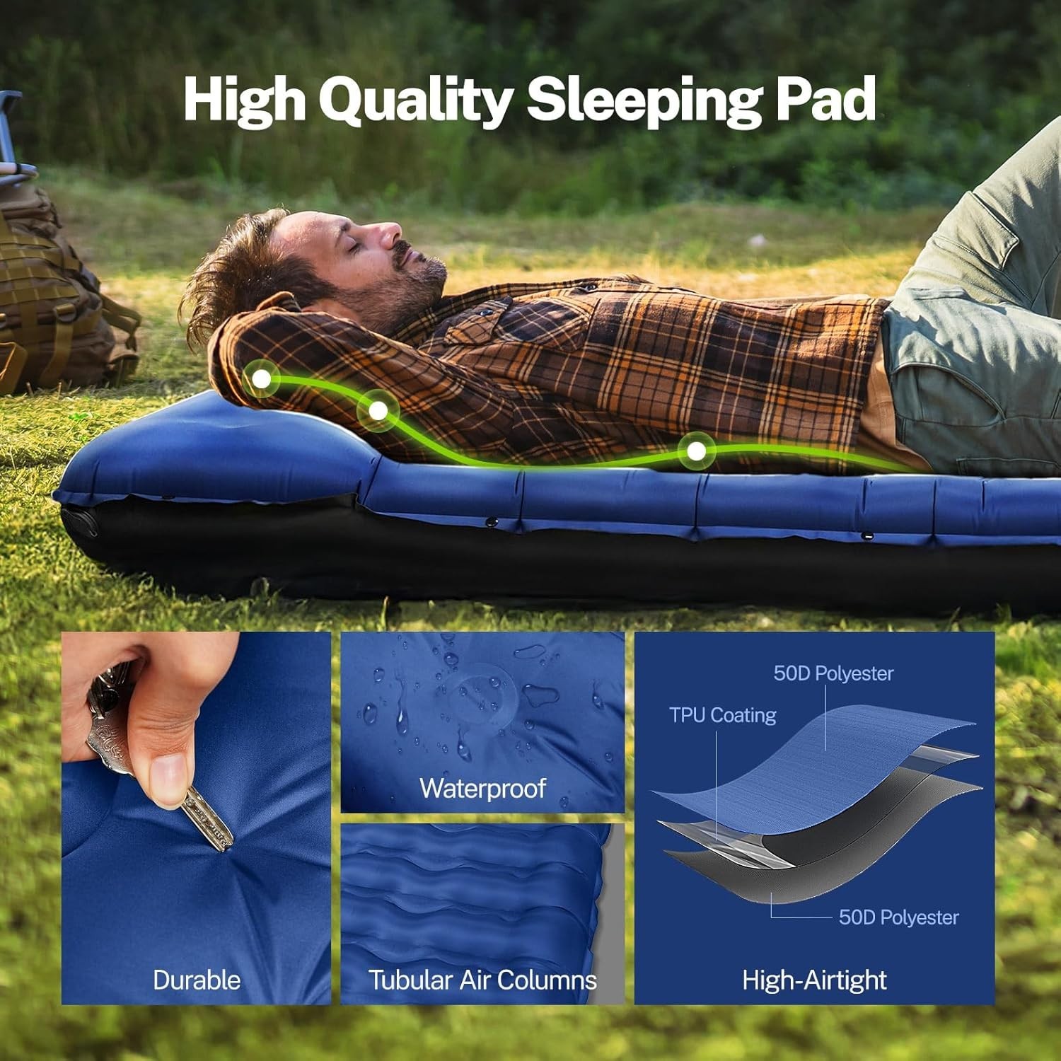 Durable 6'' Air Mattress for Tent Camping – Lightweight & Space-Efficient
