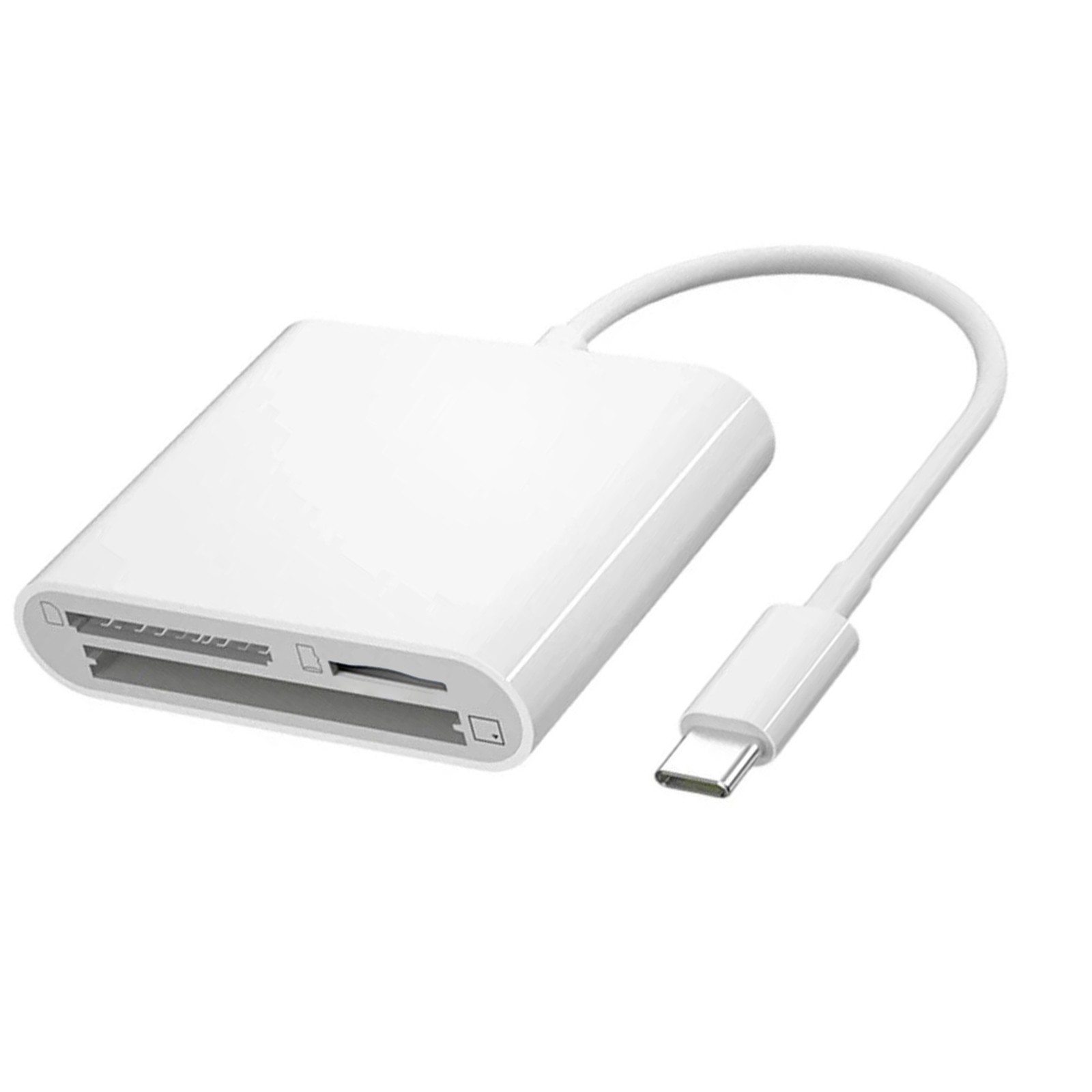Type-C to CF SD MicroSD Card Reader Adapter Plug Play for Smartphone iPad Mac