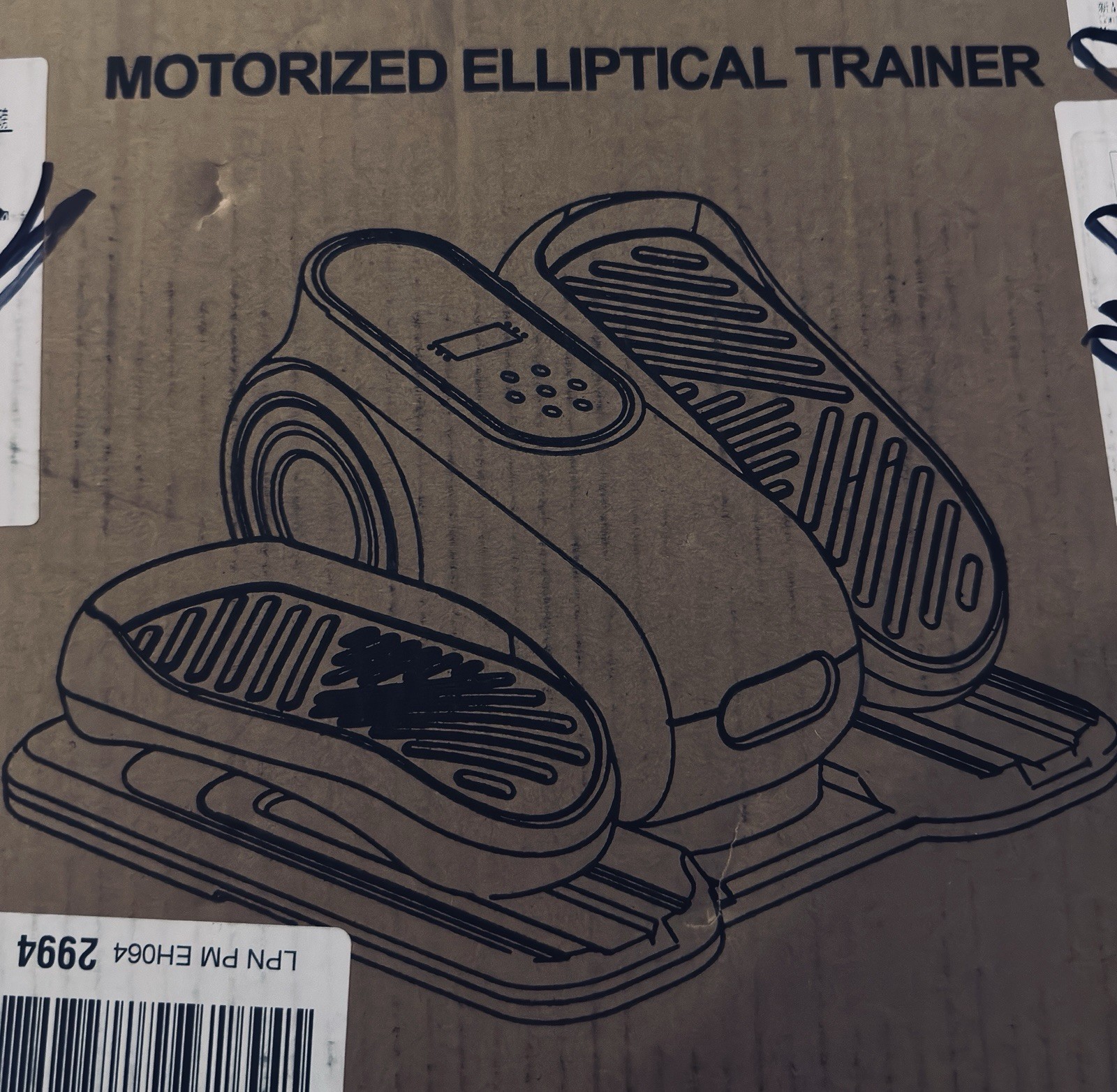 Motorized Elliptical Trainer Office Under Desk Exercise Machine w/ Remote Black