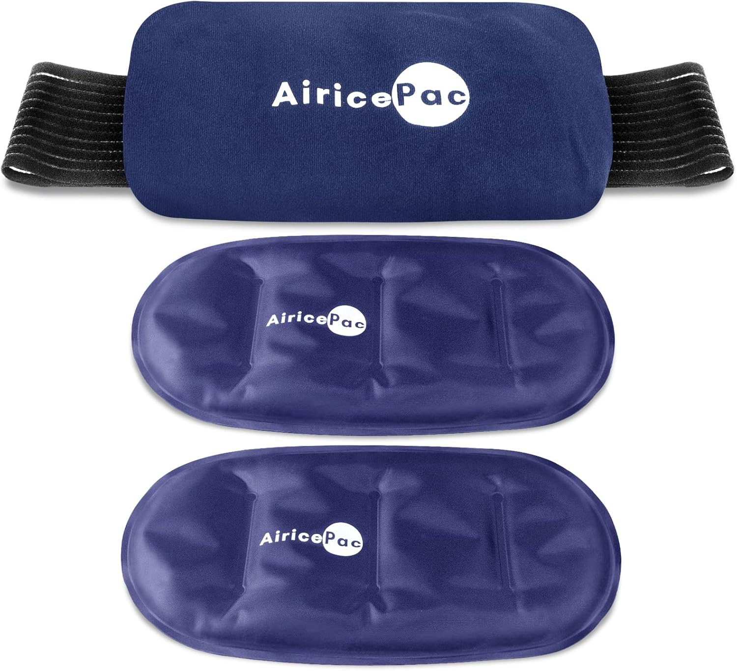 Reusable Gel Ice Pack 2 Pack 10x5" Hot Cold Therapy Wrap with Adjustable Strap