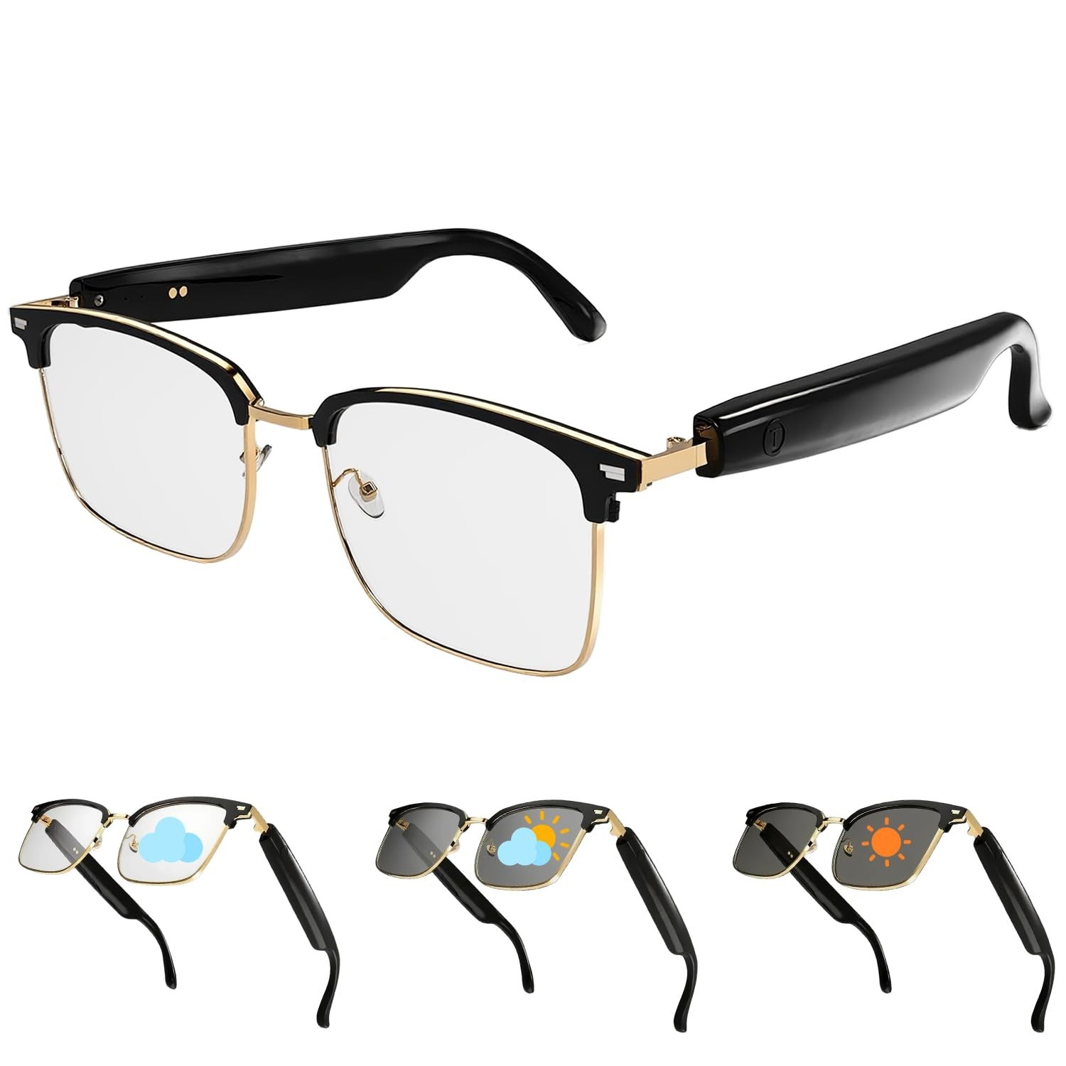Smart Ai Glasses, Sunglasses with Photochromic Lenses, Translation, Music, Calls