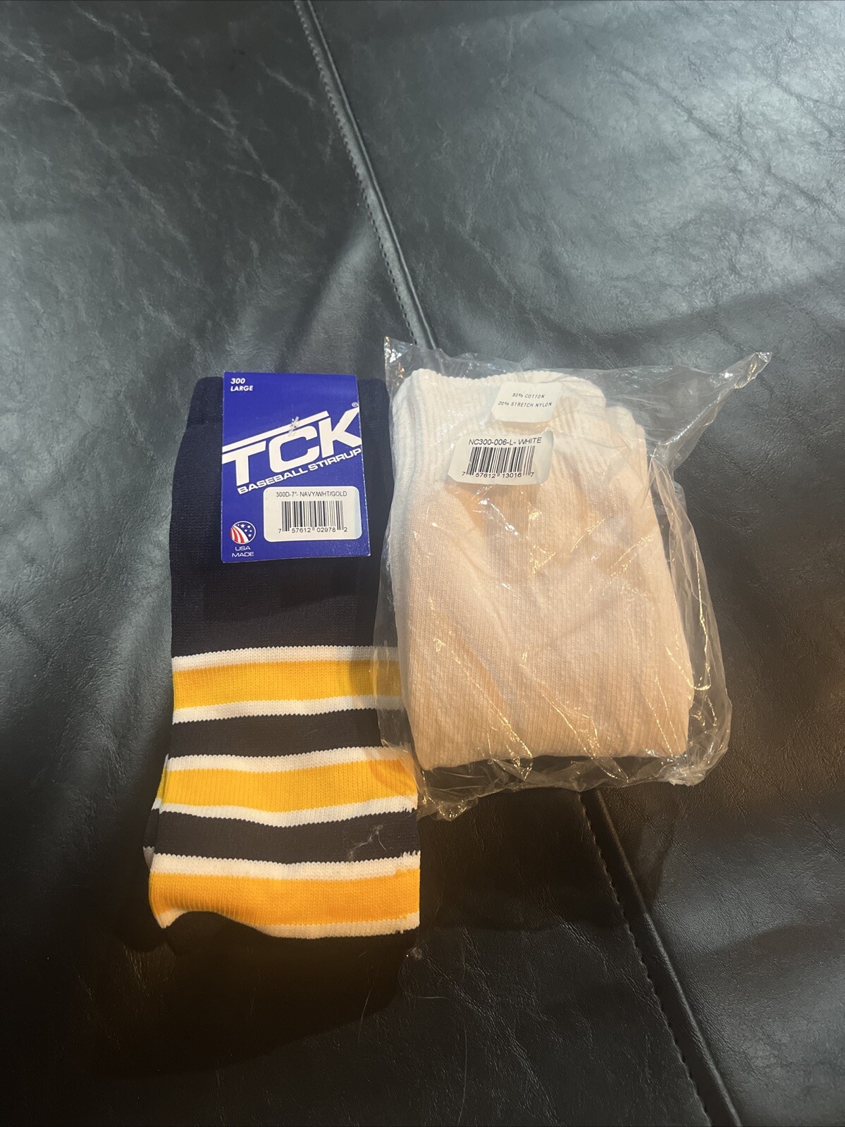 Navy/ Gold Stirrups With Sanitation Socks