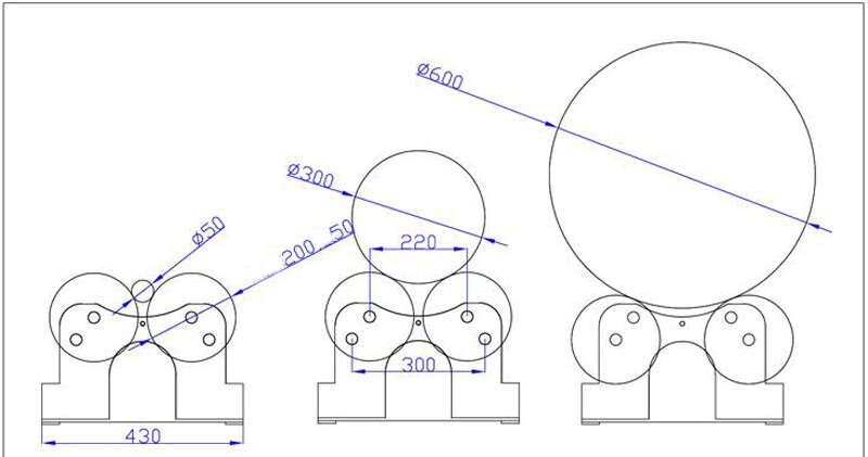 1000kg Turning Roller Welding Supporter Positioner 2"-23.6" Pipe Speed Control