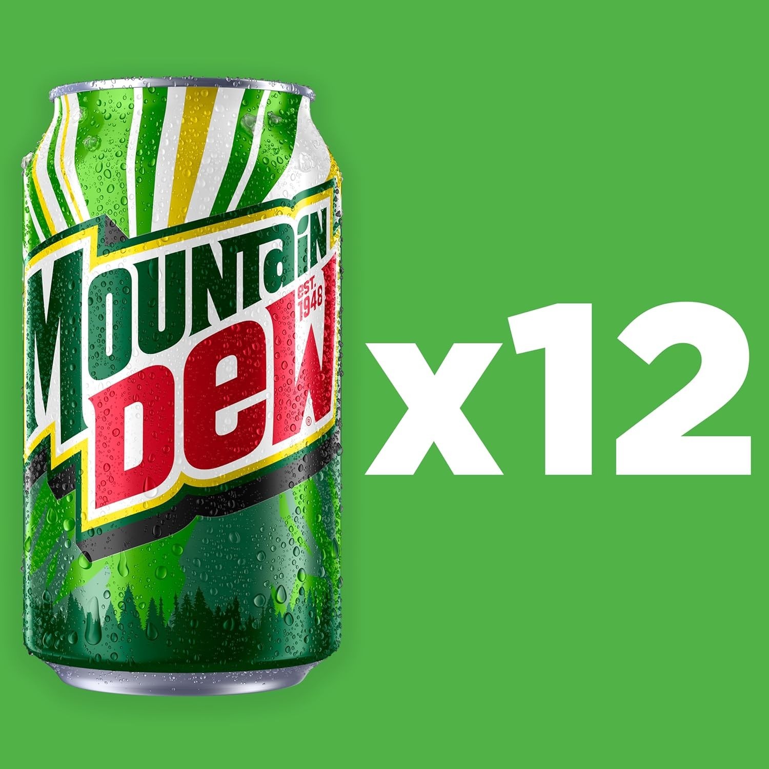 Pack of 12 MTN DEW 12 Fl Oz Cans - Ultimate Refreshment for Parties
