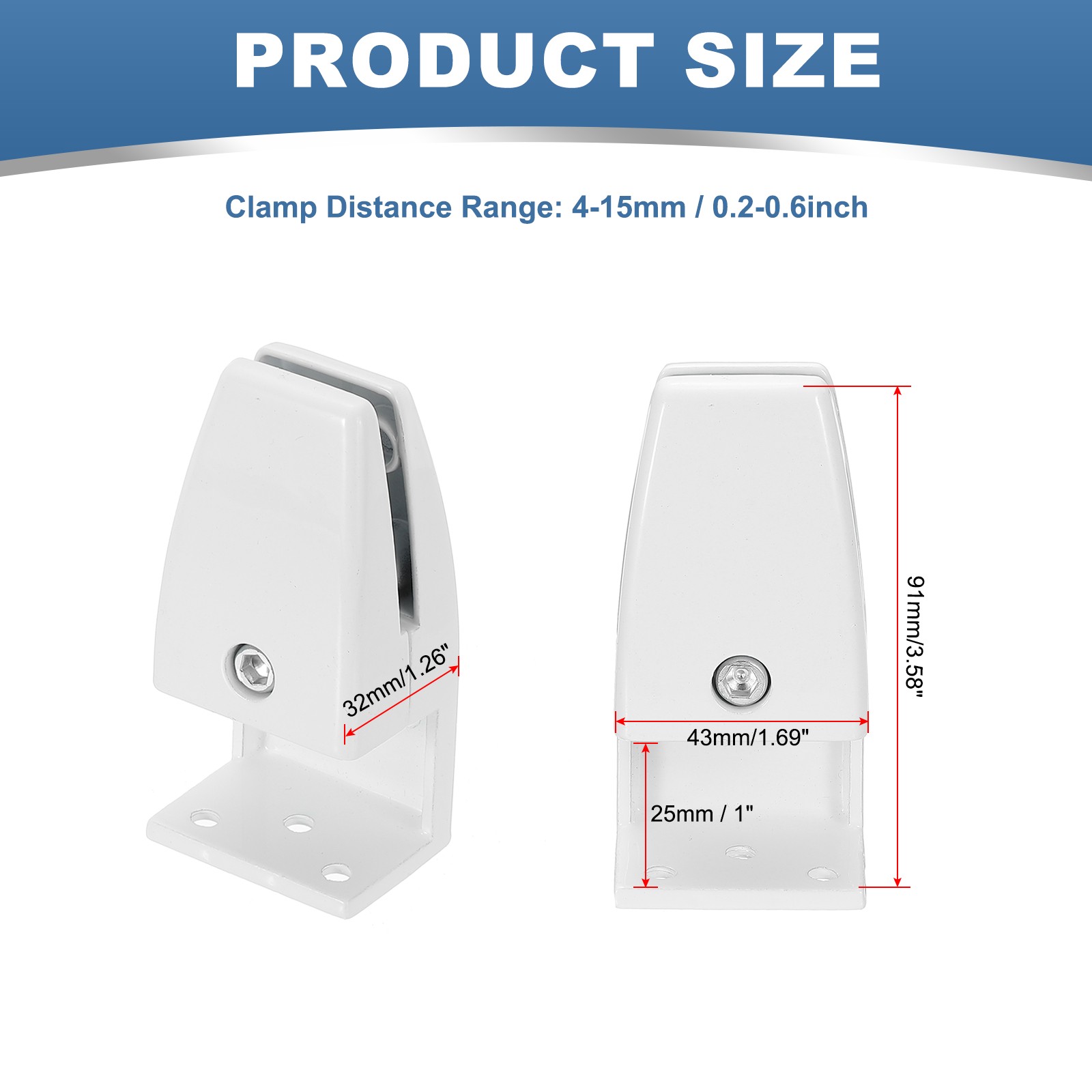 6 Pcs Adjustable Desk Divider Partition Clips,L-Shape Guard Support,Matte White