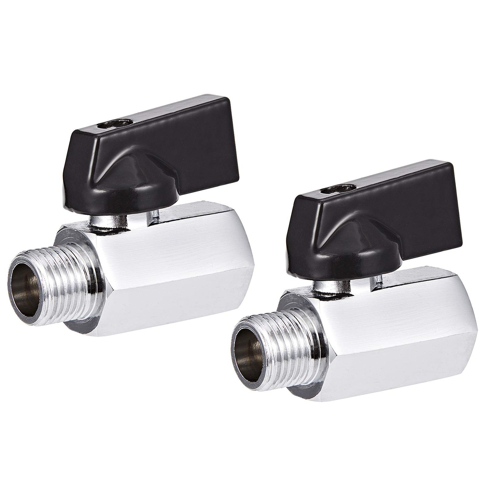 CPWUFIYD 2 Pack Brass Mini Ball Valve 1/4" NPT Female x Male Thread Shut-Off ...