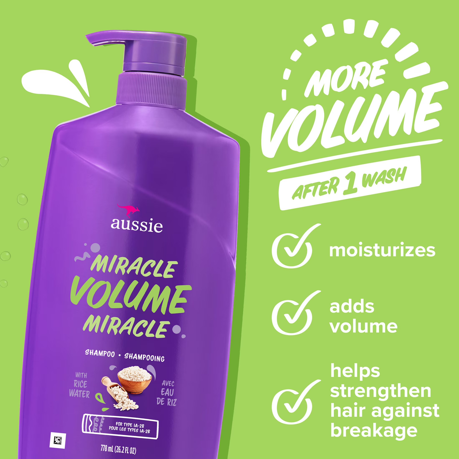 Aussie Miracle Volume Shampoo and Conditioner Dual Pack Hair Set