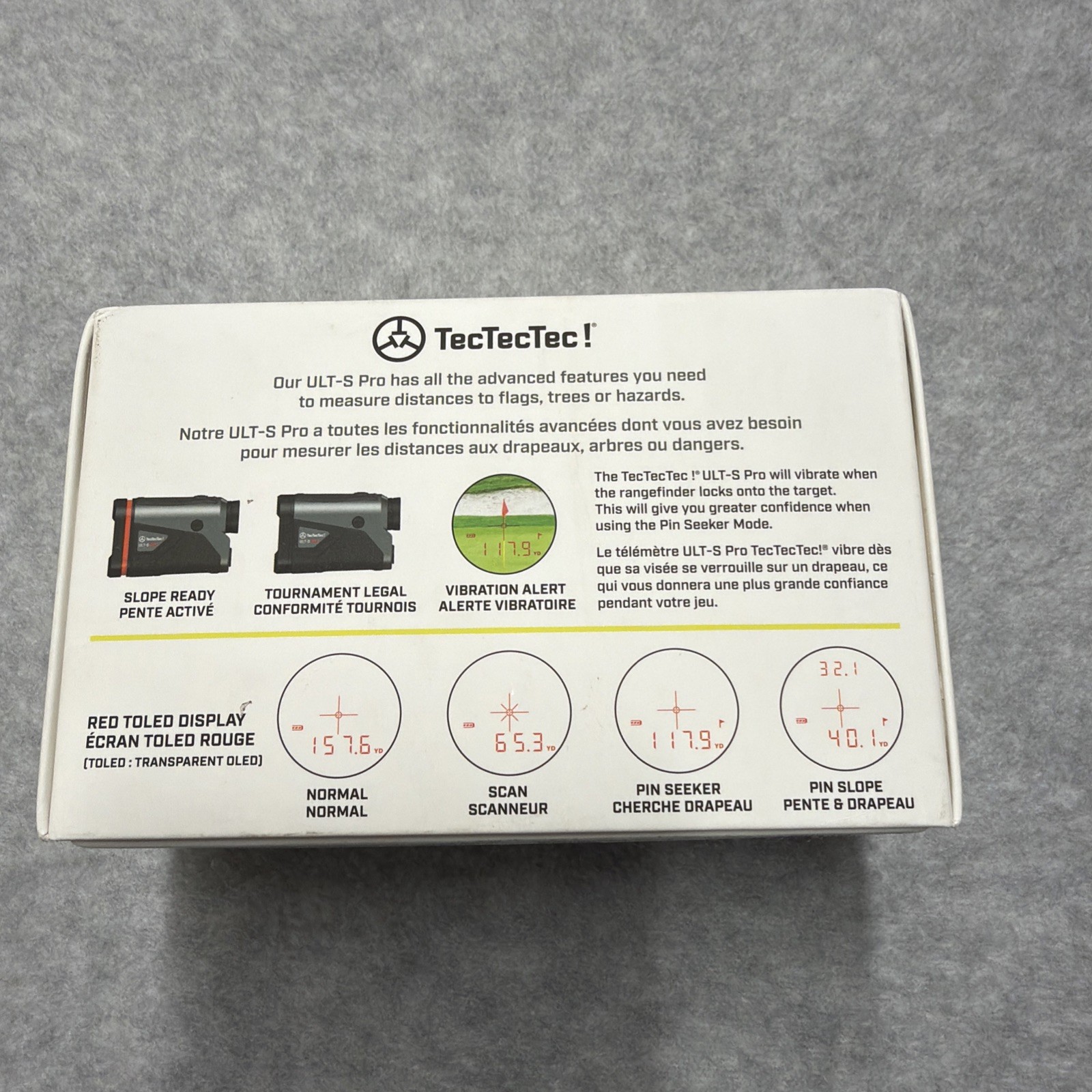 TecTecTec ULT-S Pro with Stabilization Golf Rangefinder with TOLED Display