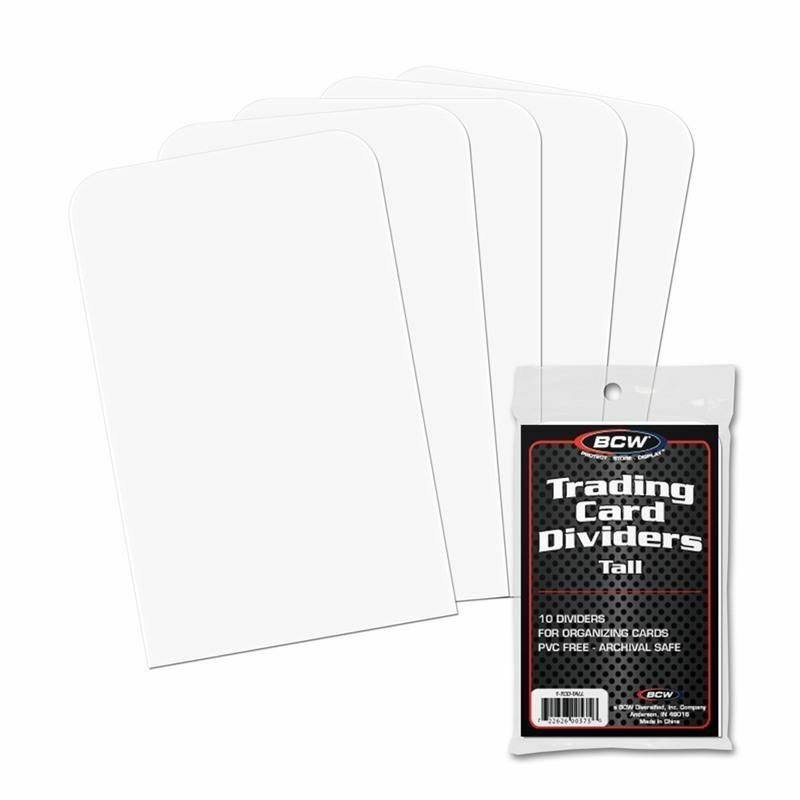 New (20 ct) BCW TALL Trading Card Dividers for Storage Boxes