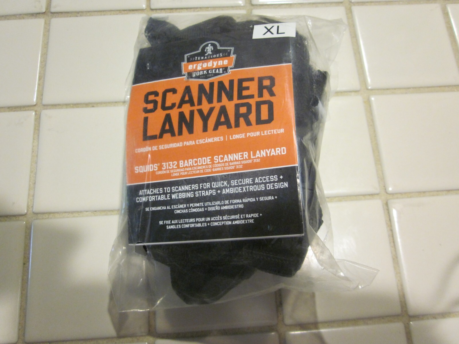 Ergodyne Squids(REG) Black Barcode Scanner Lanyard Harness #3132XL X-Large New