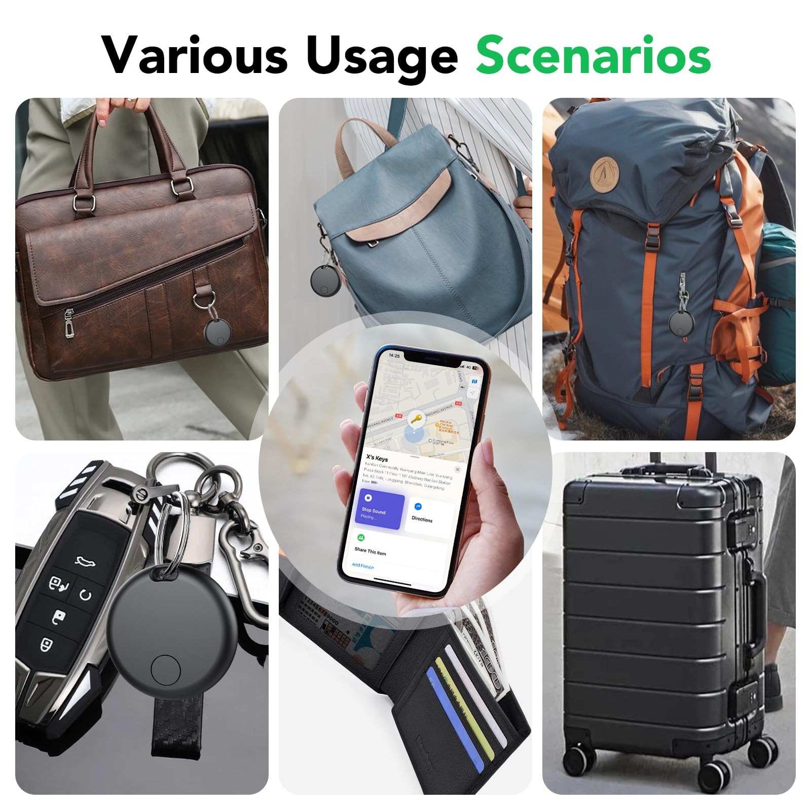 Air Tracker Tags-4 Pack: Smart Bluetooth Tracker, Item 4 coal blackening