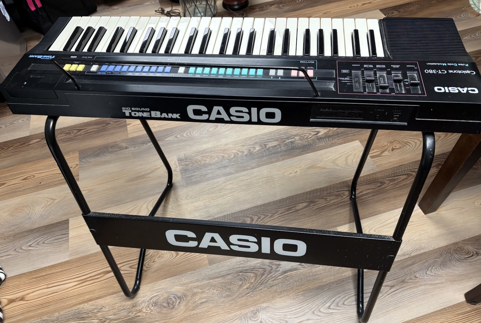 VINTAGE CASIO 🔥 Casiotone CT-380 Keyboard 210 Sound Tone Bank + Org Stand Works