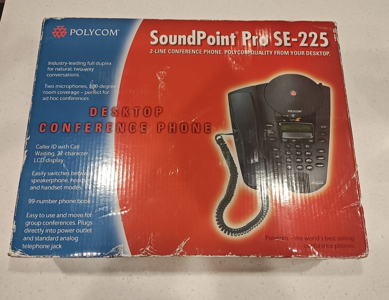 POLYCOM SoundPoint Pro SE-220 2 Line Conference Speakerphone NOB