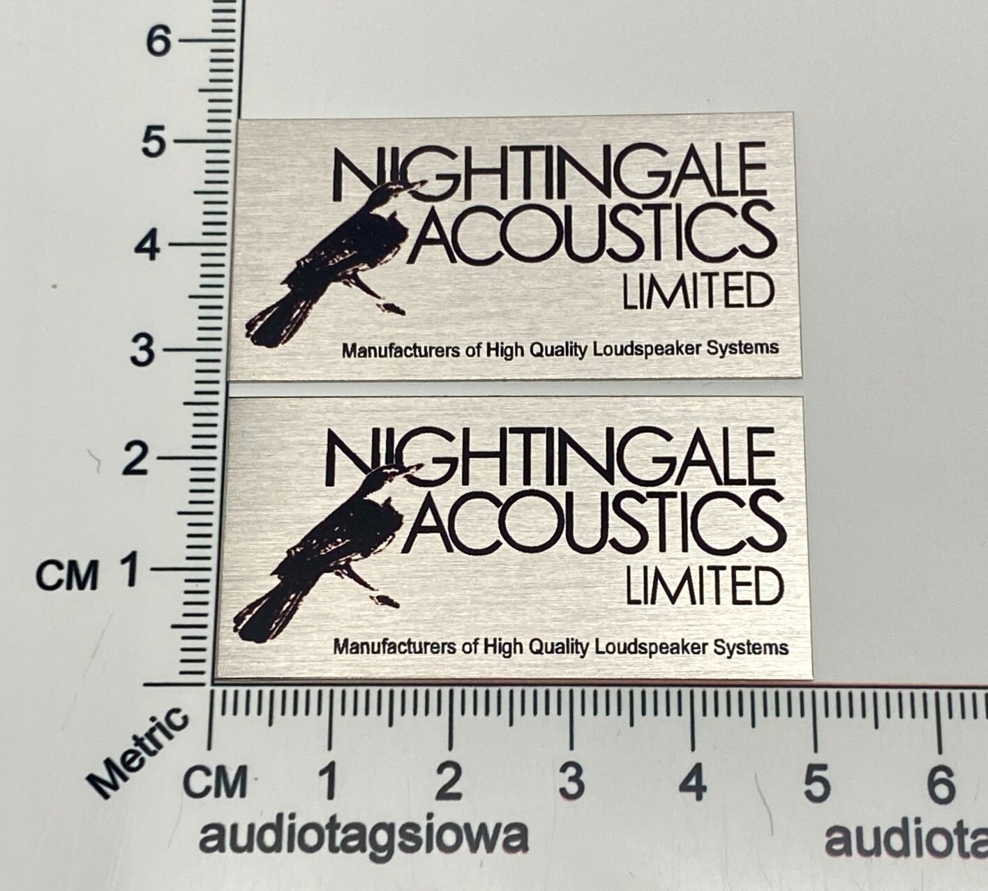 Nightingale Acoustics Limited  Speaker Badge Logo Emblem PAIR Self Stick