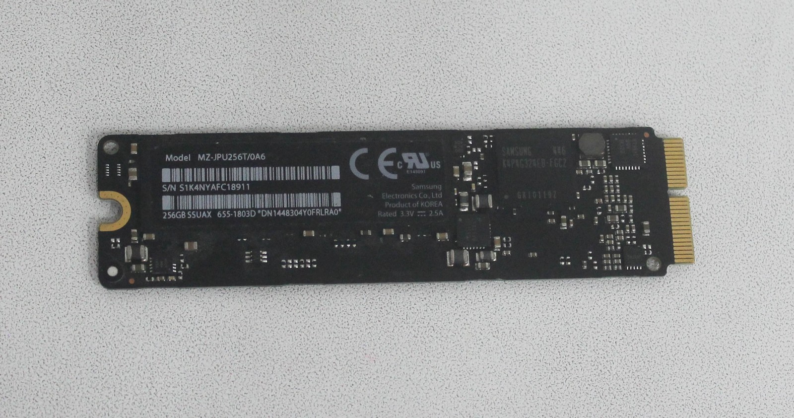 661-02396 APPLE SSD 256GB 3.3V 2.5A MACBOOK AIR 13 EARLY 2015 A1466 "GRADE A"