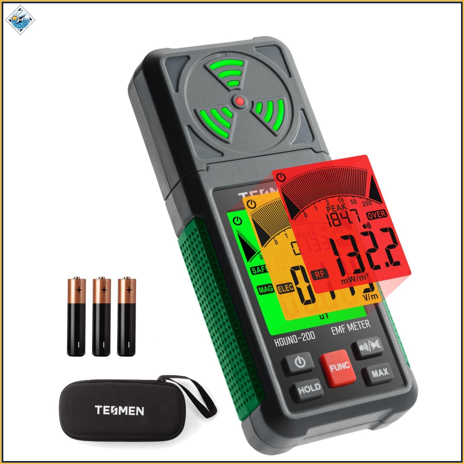 Multifunction EMF Radiation Detector with Backlight and Audible Alarm Features