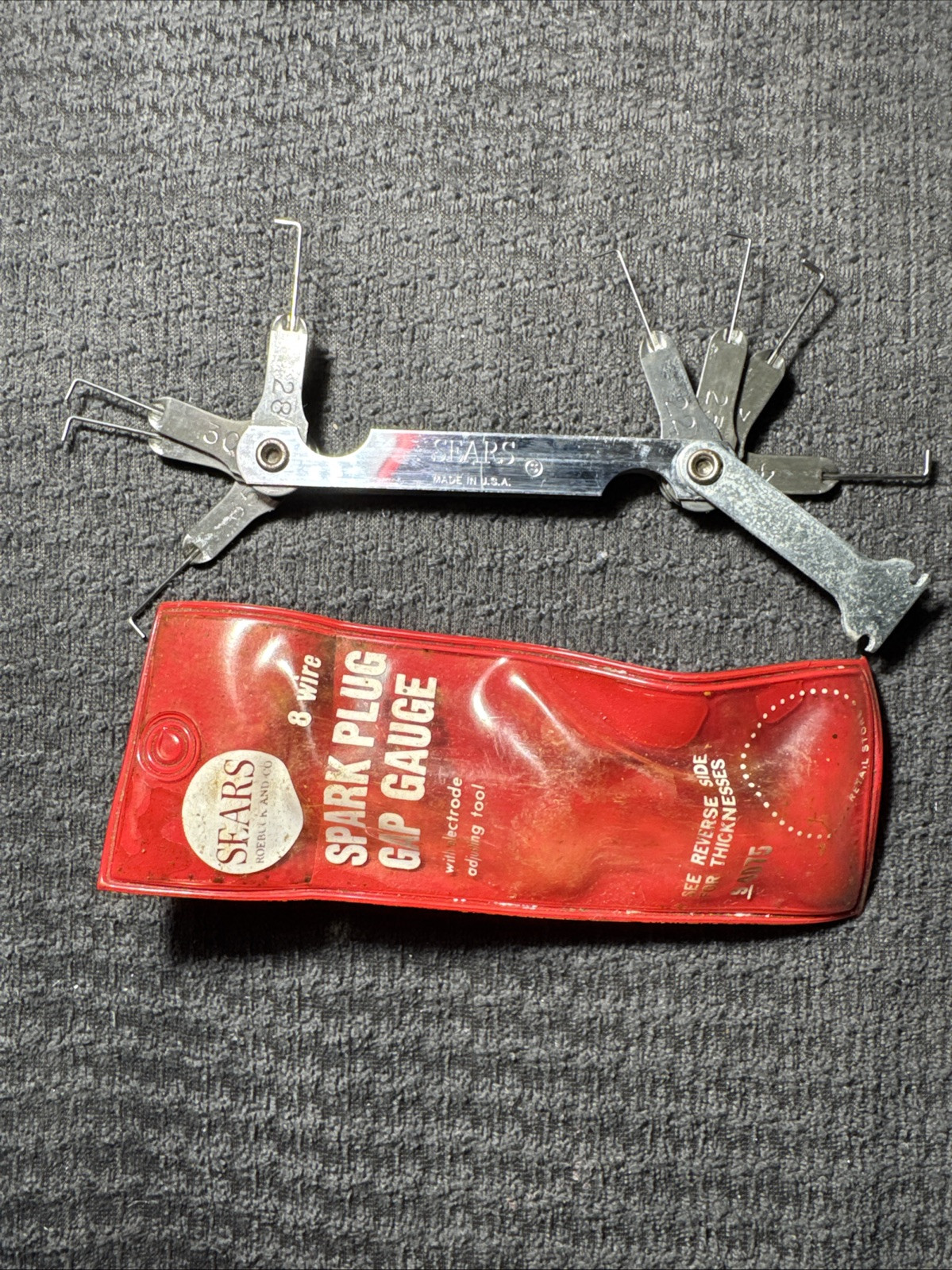 Very Rare Sears Roebuck Spark Plug Gap Gauge Nos New 4075 Not Craftsman But USA