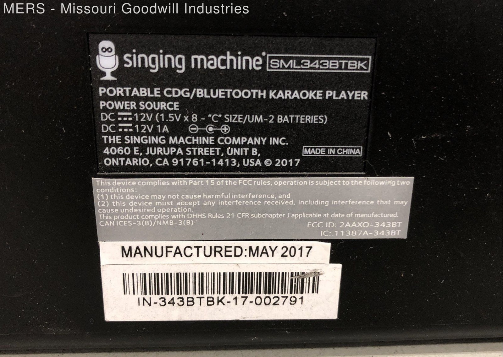 Singing Machine SML343BTBK Bluetooth CDG Karaoke Player Black LED Lights