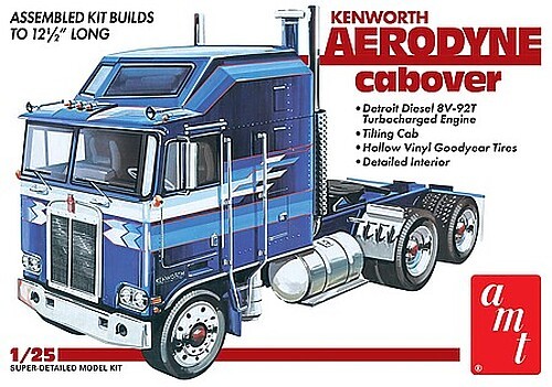 AMT Kenworth Aerodyne Cabover Tractor Cab - Plastic Model Truck Kit - 1/25