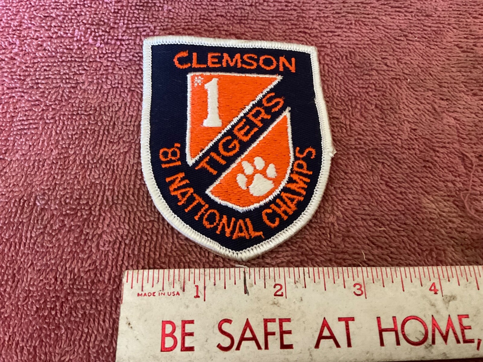 Rare Sew On Patch Clemson Tigers SC Football 1981 National Champions Purple