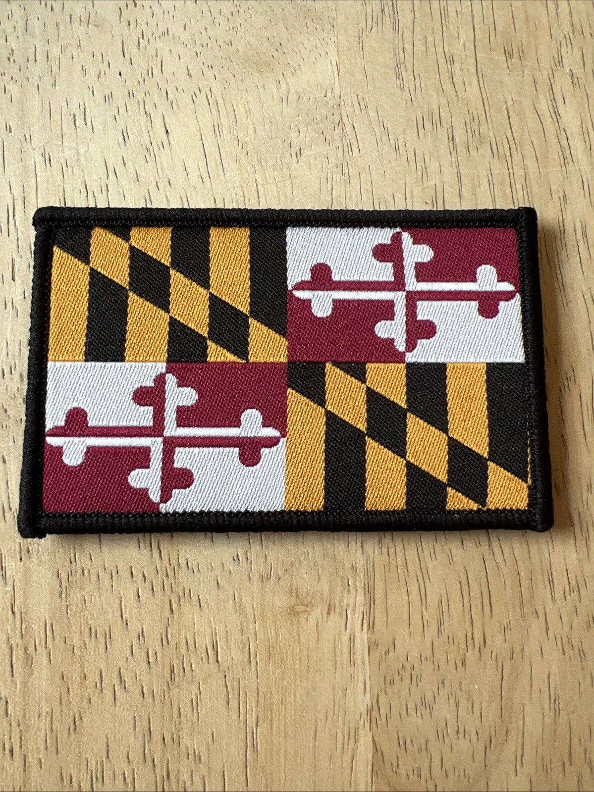 Maryland state flag Calvert & Crossland Arms tactical Hook & Loop patch