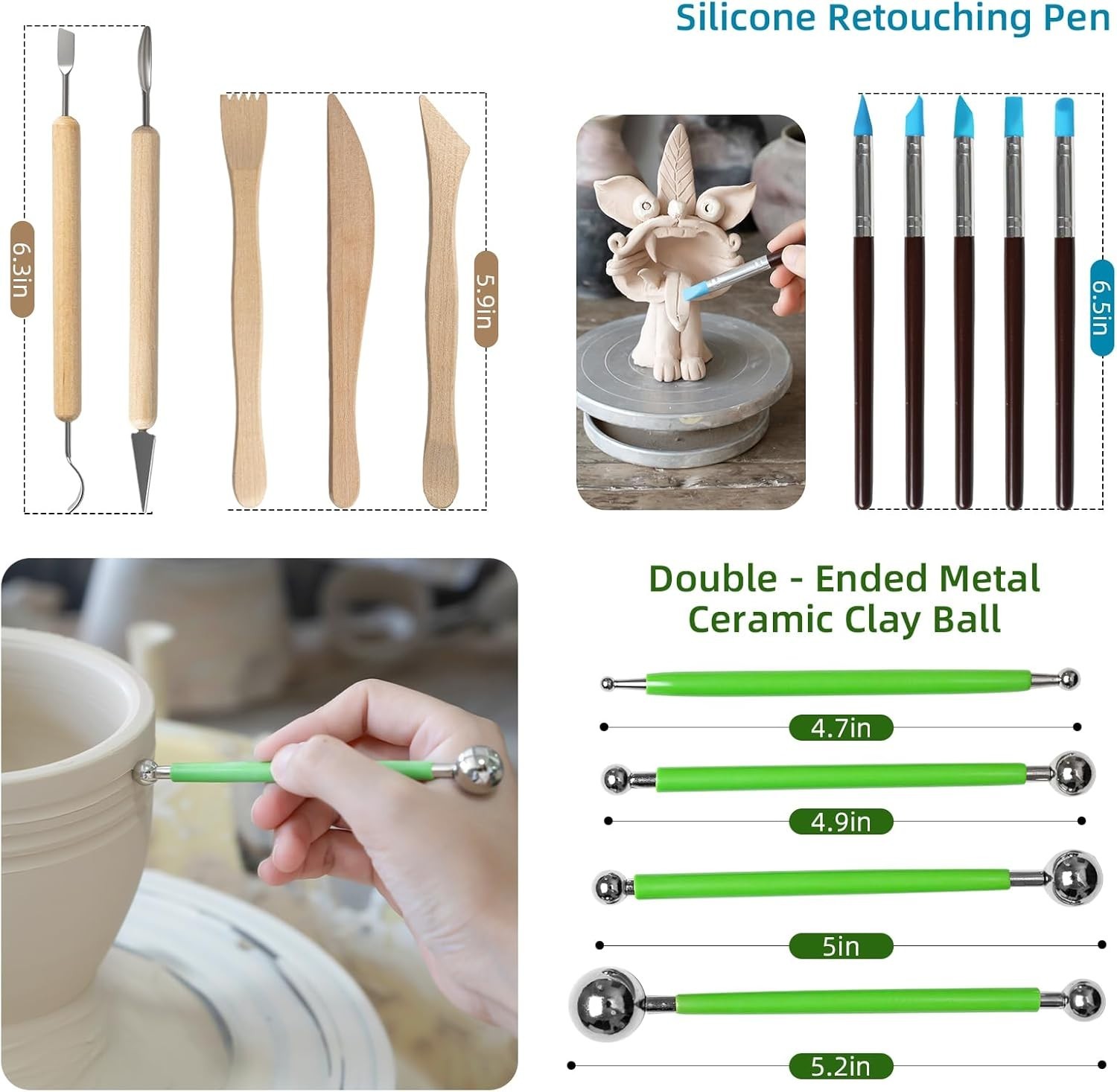 29 PCS Clay Sculpting Tools Kit Pottery Modeling Carving Set for Beginners