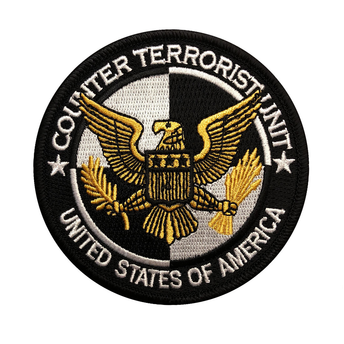 USA COUNTER TERRORISM EMBROIDERED 3.5 INCH IRON ON SEW ON PATCH  BY MILTAC