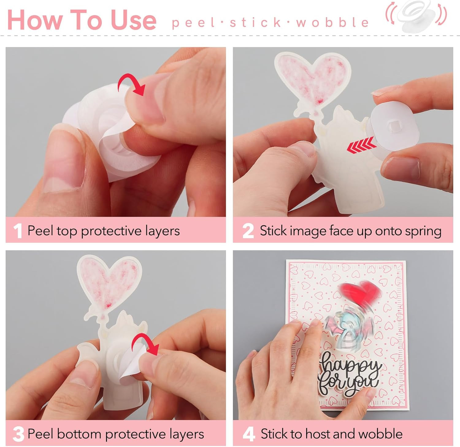 30Pcs/Set Mini Action Wobbles,Self-Adhesive Springs,Small Wobblers Movers for Ca