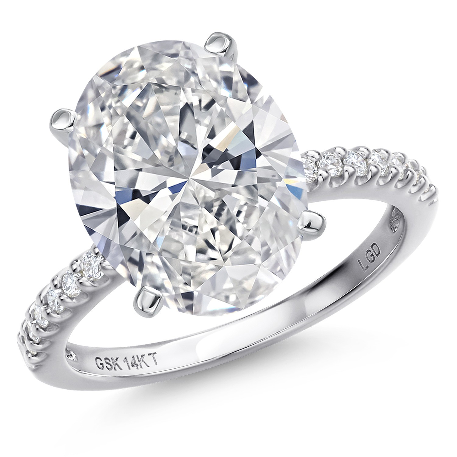1.16 to 5.16 Cttw IGI Certified Lab Grown Diamond Engagement Ring in 14K White