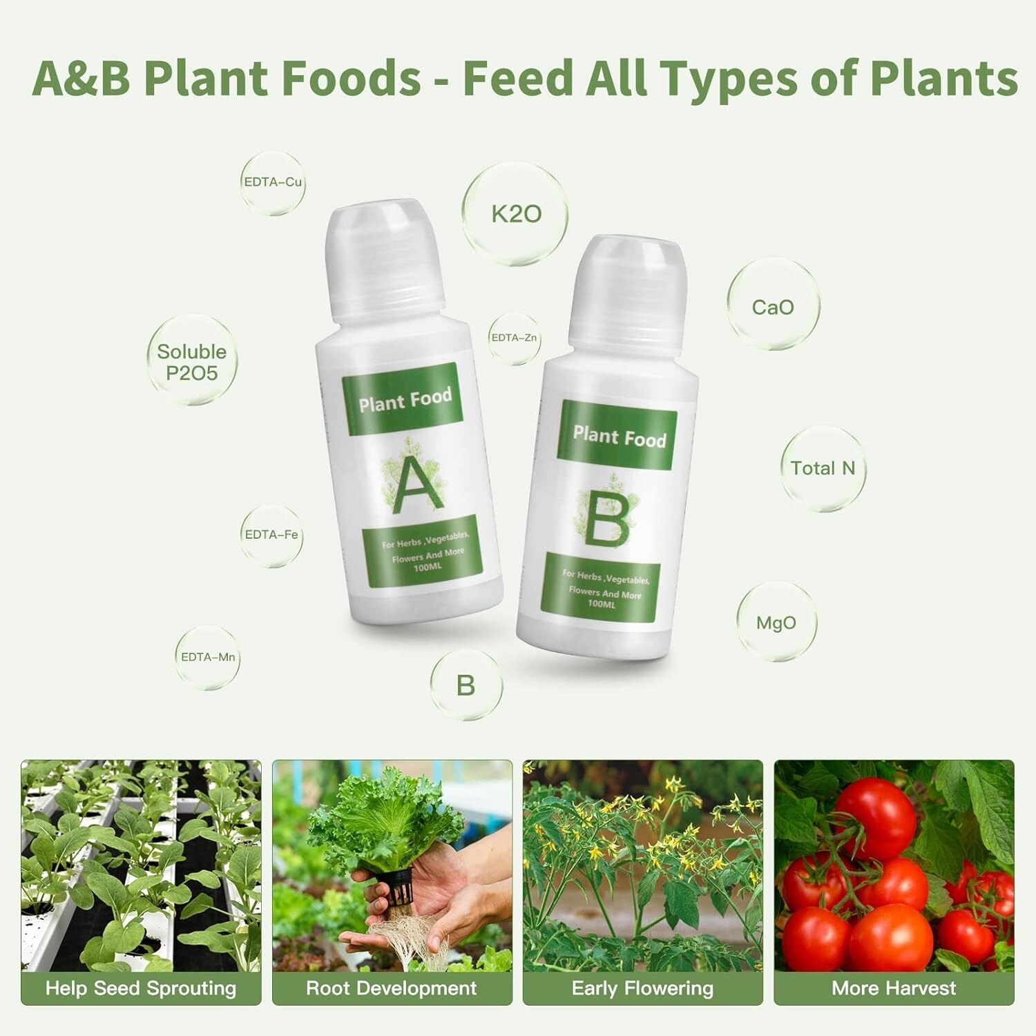 50pcs Grow Sponge A&B Solid Nutrient Plant Food Refill Seed Pod Kit Root Starter