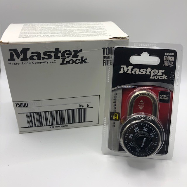 Box of 6 - Master Lock 1500D Combination Locks - New - All keyed the same
