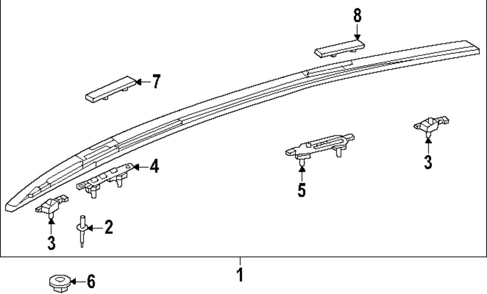 Genuine Lexus Roof Luggage Carrier Side Rail Cap 75631-0E030-C0