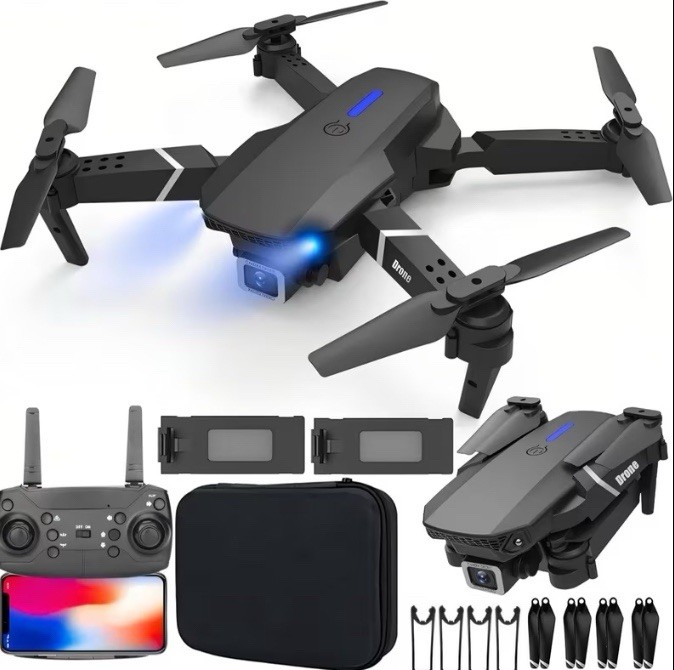 Foldable 4K HD Drone Dual Camera RC Quadcopter WiFi FPV 360° Roll 2 Batteries