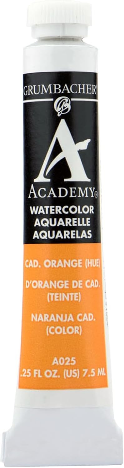 Grumbacher Academy Watercolor 0.25 Ounce (Pack of 1), Cadmium Orange Hue
