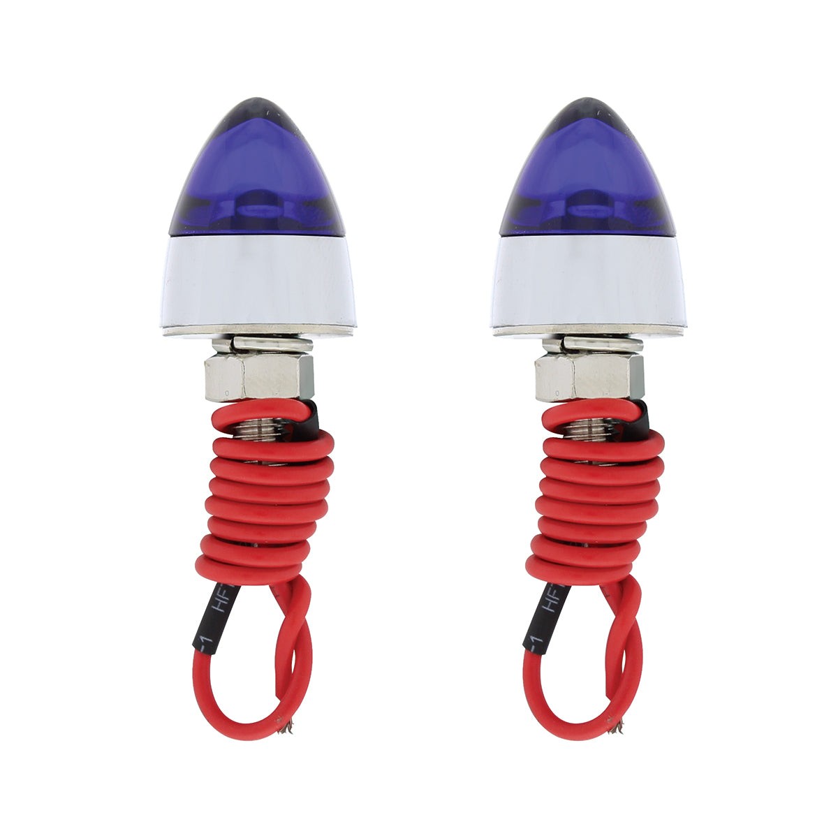 (2) Blue LED Chrome Bullet Style License Accent Lights
