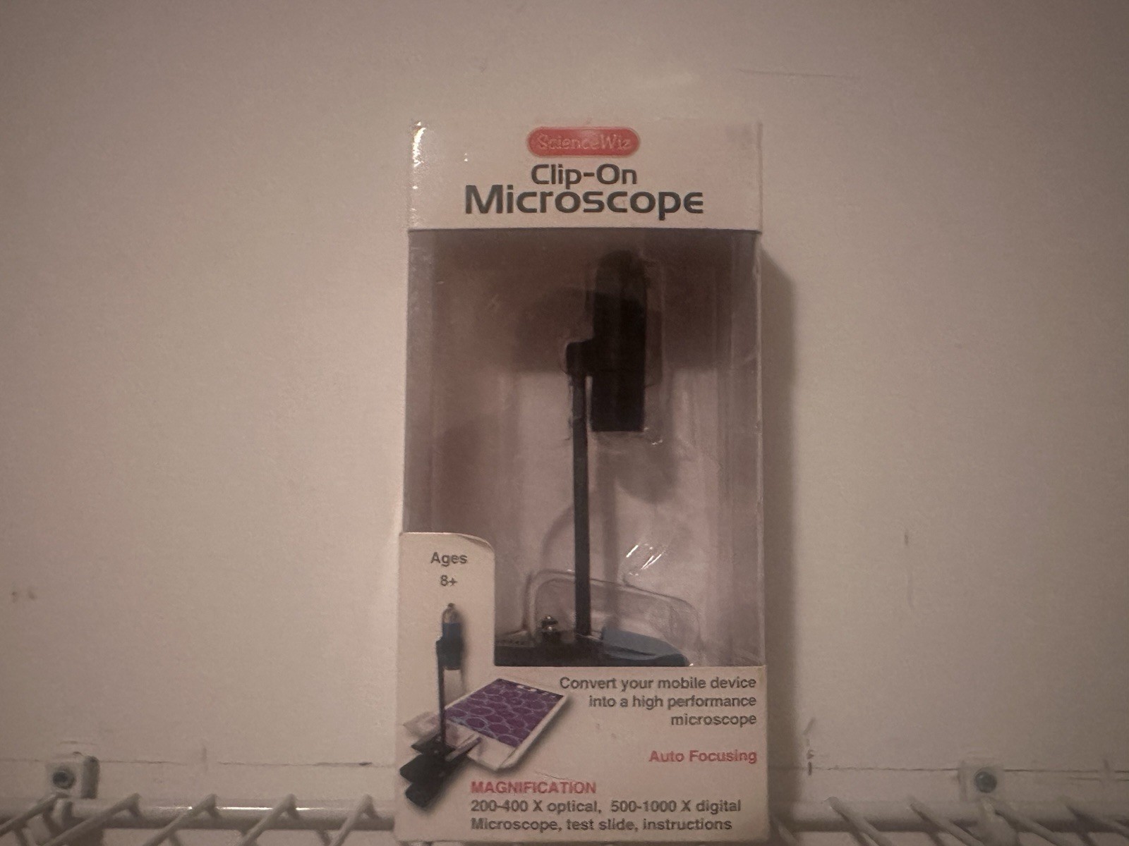 ScienceWiz Clip-On Microscope for Mobile Devices, 200-1000X Magnification