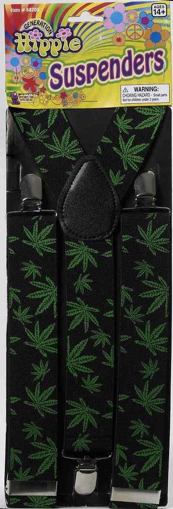 Hippie Suspenders Marijuana Cannabis Fancy Dress Up Halloween Costume Accessory