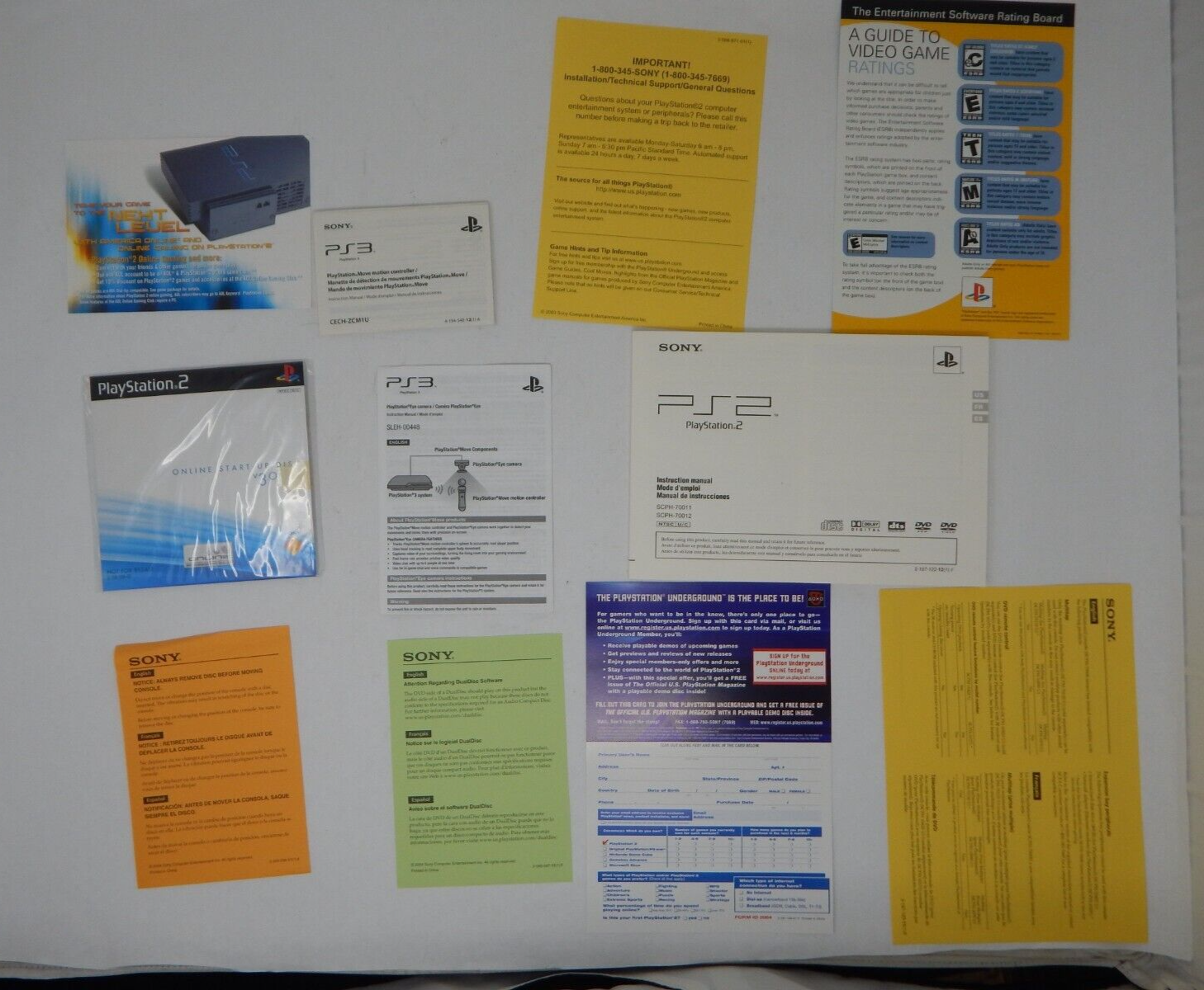 Sony Playstation 2 SCPH-70011 Instruction Manual and Papers