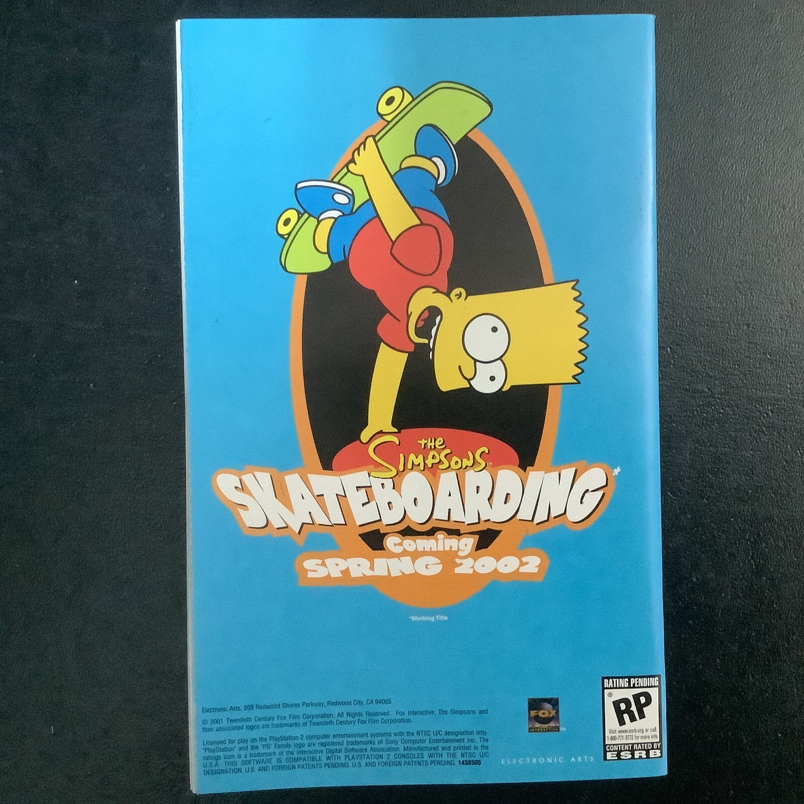 Simpsons Road Rage PS2 PlayStation 2 Instruction Manual Only