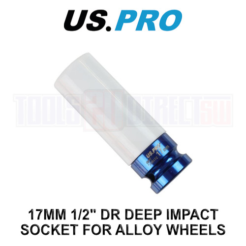 US PRO Tools Single 1/2" Dr 17mm Deep Impact Alloy Wheel Socket 3840