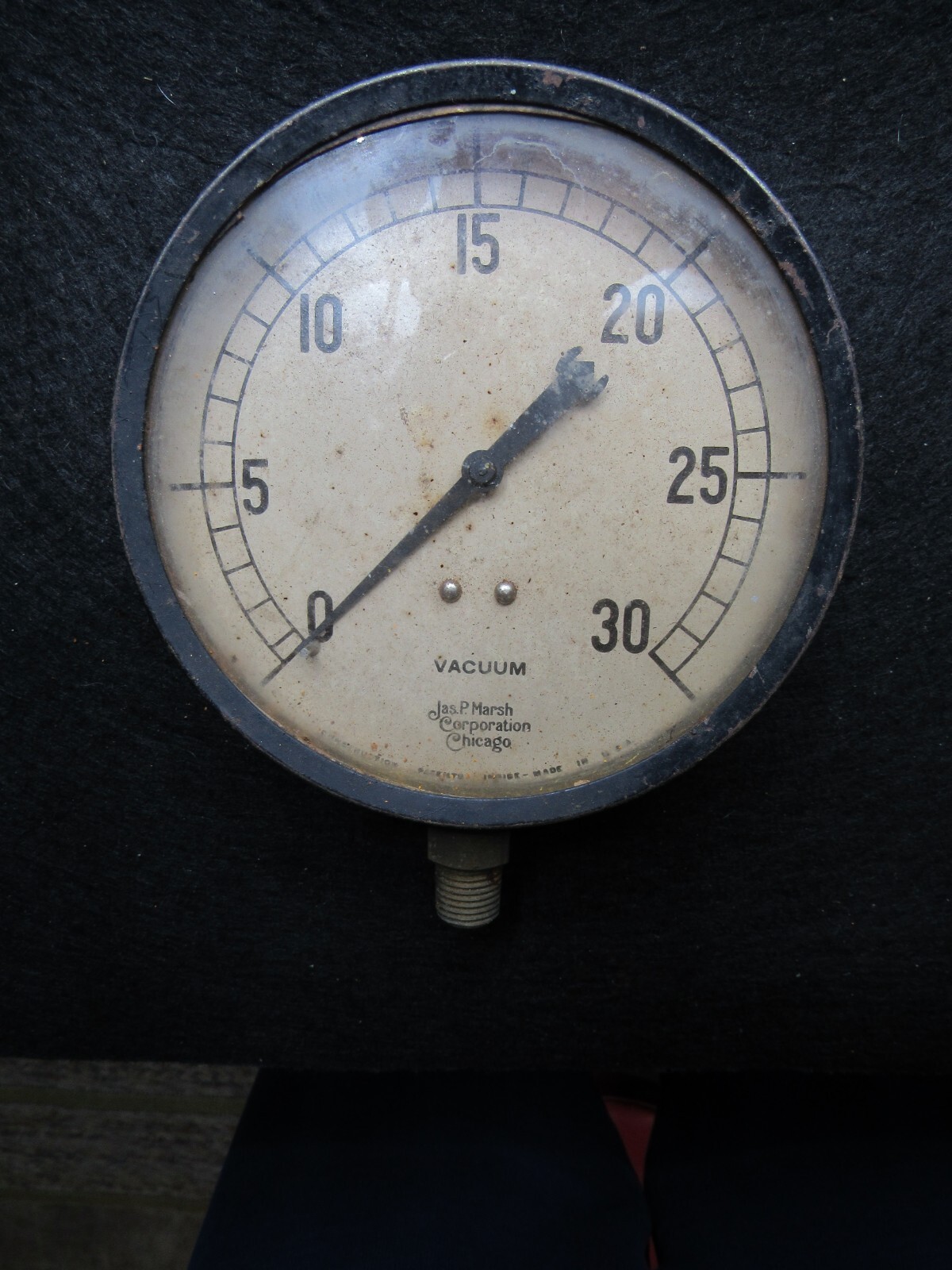 Antique JAS. P. MARSH 1920's Vacuum GAUGE Steam PUNK Industrial