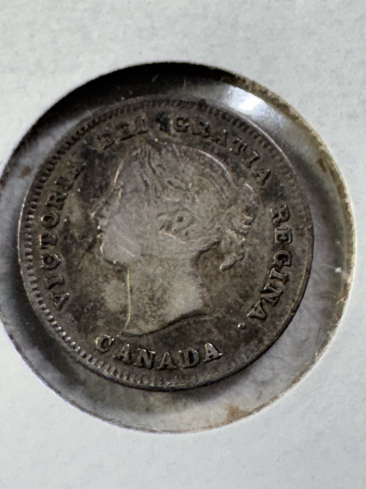 1891 Canada 5 Cents Small Silver Coin Cleaned