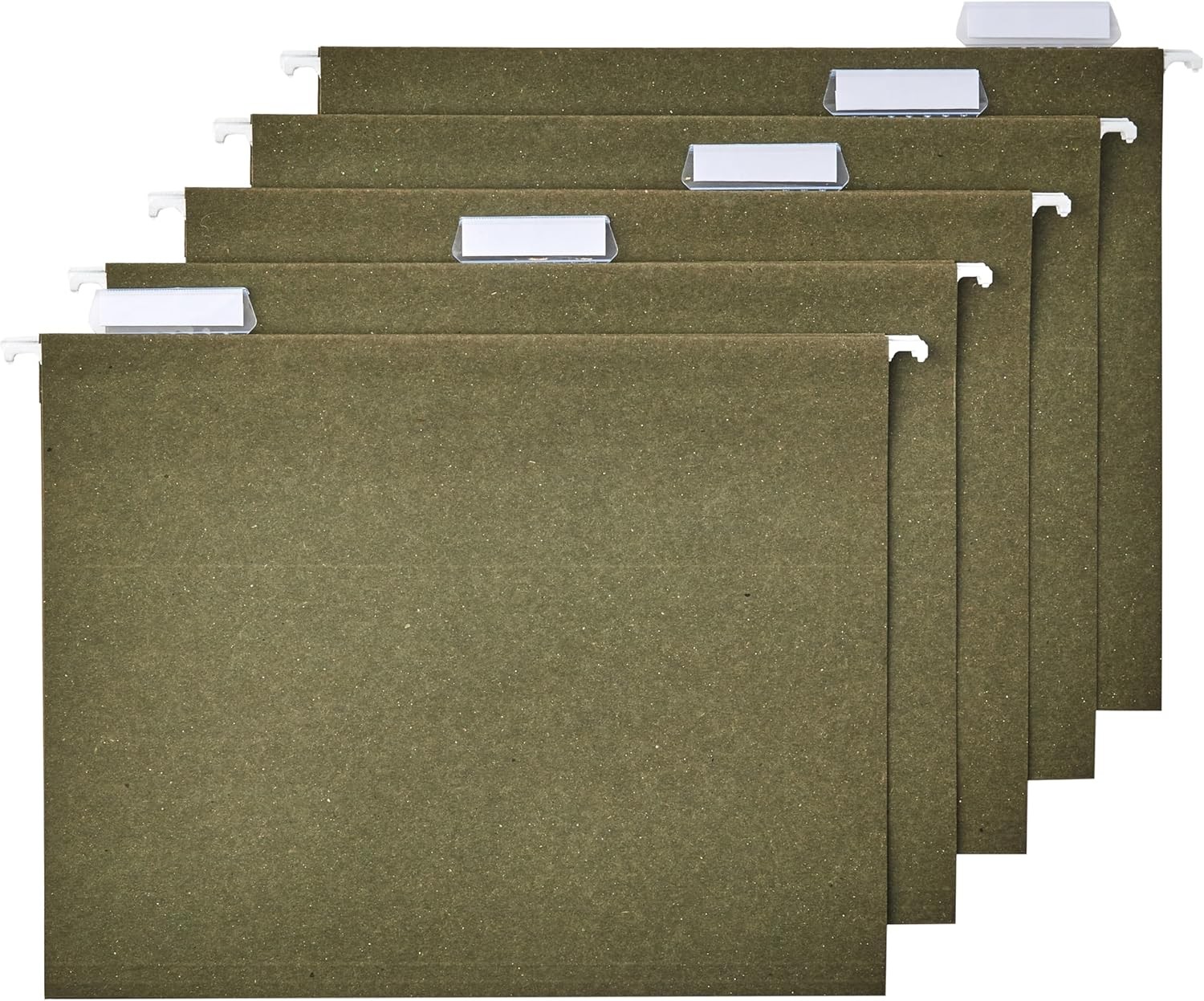 Amazon Basics Hanging File Folders, 1/5-Cut Tabs, 50 Pack, Standard Green