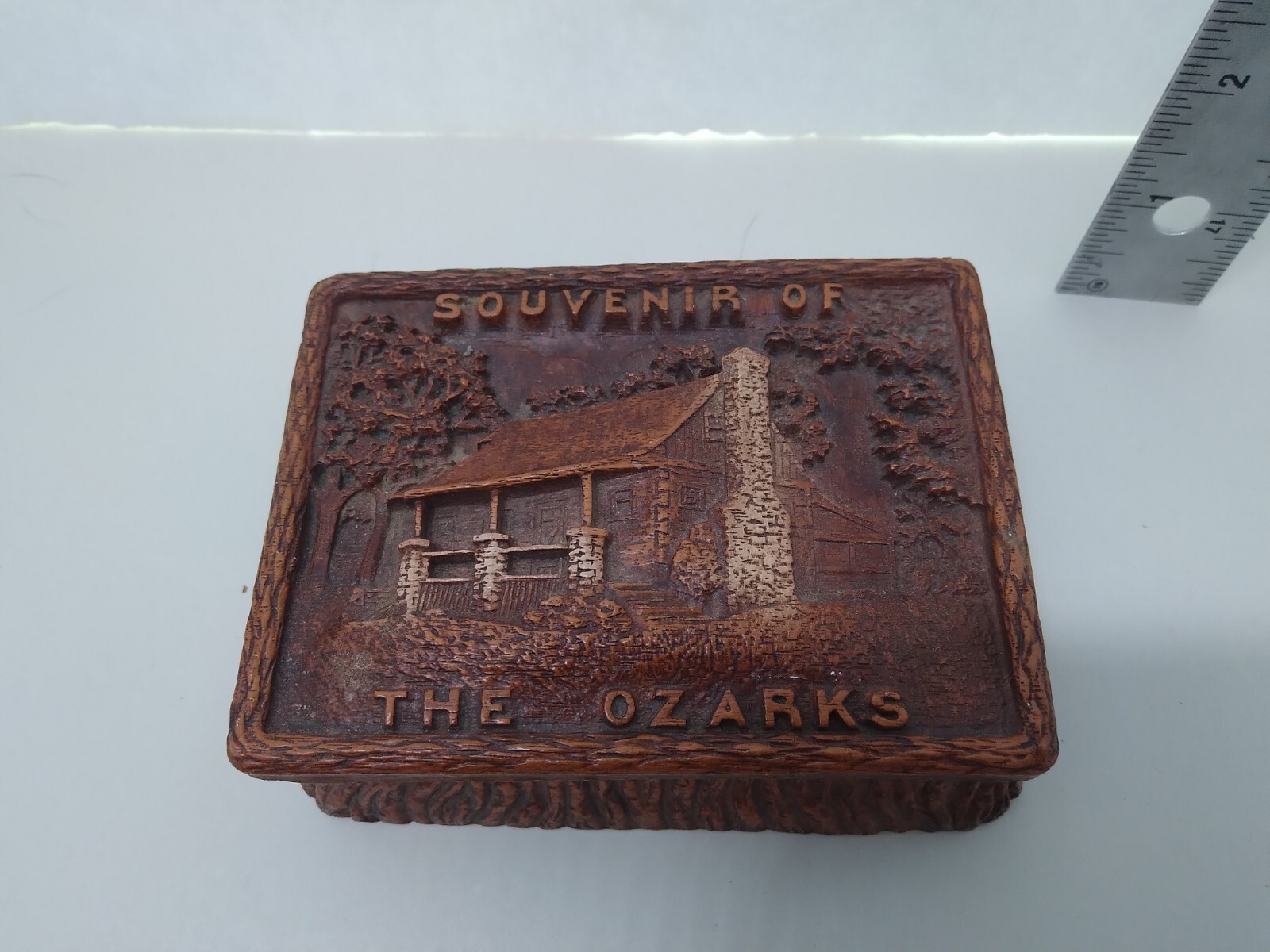 Souvenir Of The Ozarks Small Rectangular Wooden Trinket Box