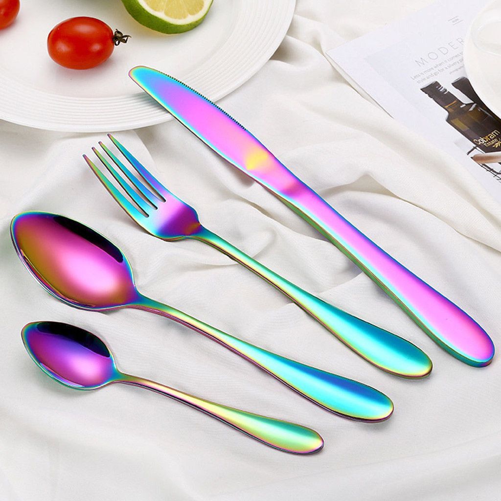 4pcs Silverware Set Flatware Cutlery Sets Stainless Steel Knife Fork Spoon US