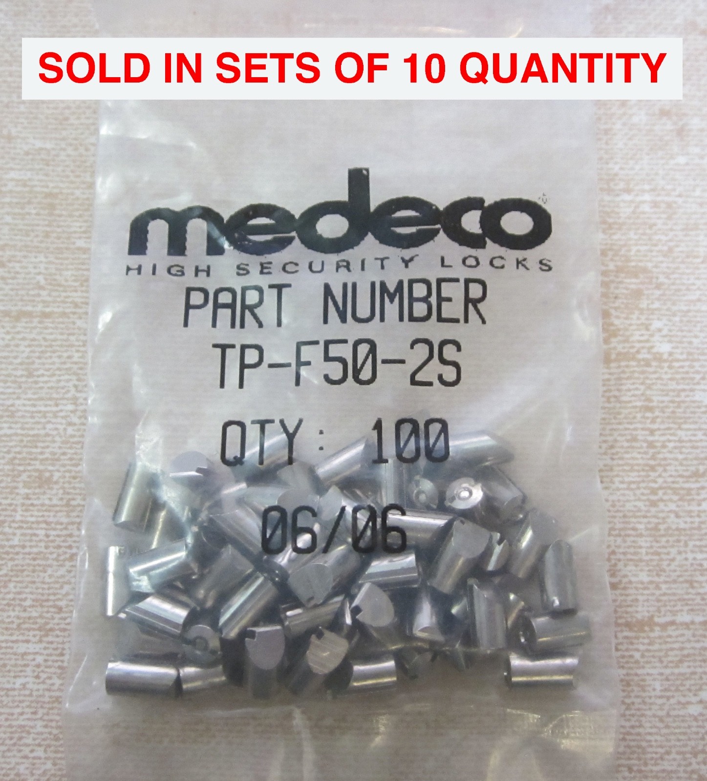 10 Medeco Security Locks TP-F50-2S Medeco3/Biaxial Bottom Pins (.025" increment)